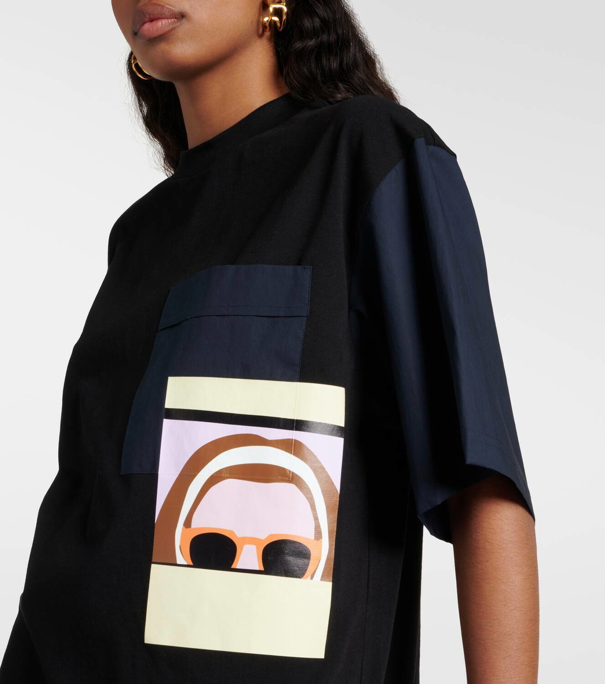 Plan C Printed cotton jersey T-shirt minidress