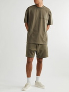 FEAR OF GOD ESSENTIALS - Oversized Logo-Flocked Cotton-Jersey T-Shirt - Brown