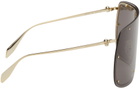 Alexander McQueen Gold & Black Skull Mask Sunglasses