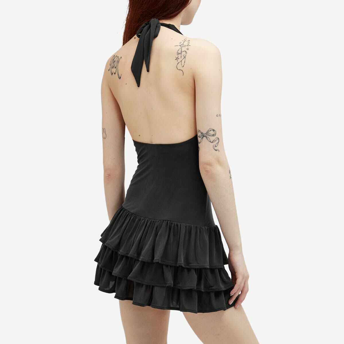 Peachy Den Women's Kylie Halter Mini Dress in Graphite