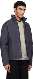 Izzue Gray Indigo-Dyed Down Jacket
