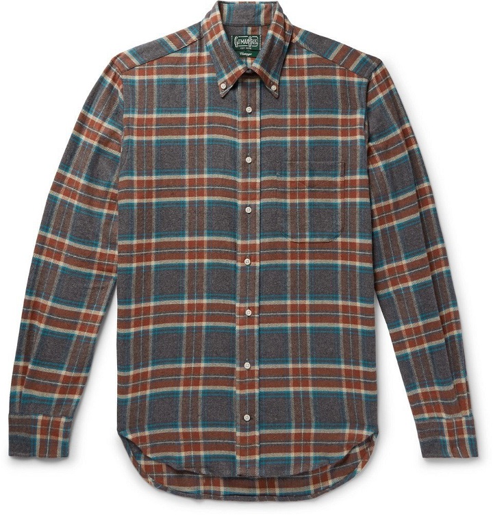 Photo: Gitman Vintage - Button-Down Collar Checked Brushed Cotton-Flannel Shirt - Multi