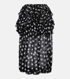 Dries Van Noten Polka-dot ruffled midi skirt