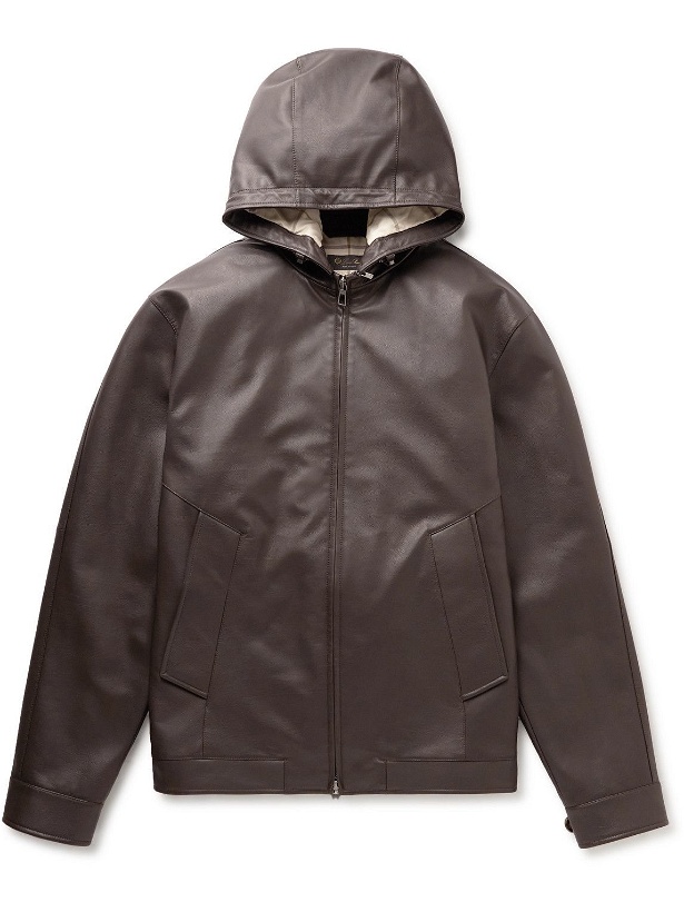 Photo: Loro Piana - Wilton Hooded Leather Jacket - Brown