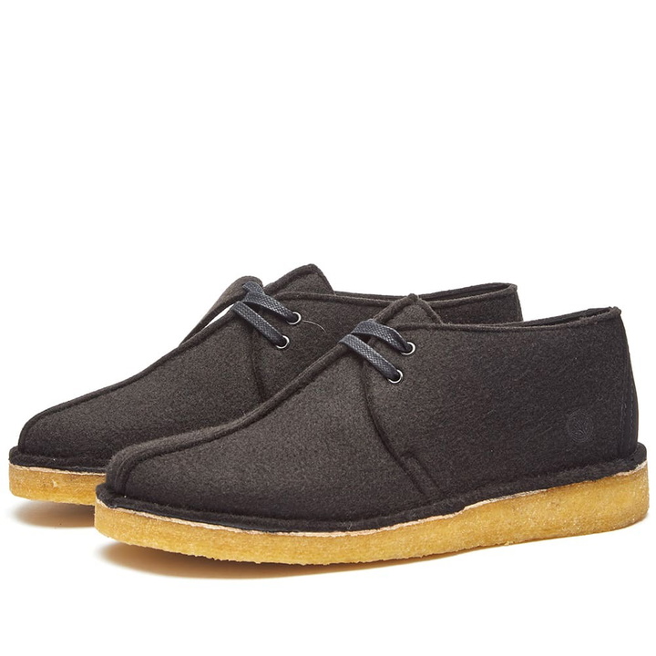 Photo: Clarks Men's Desert Trek Vegan in Black Felt Vegan