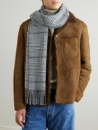 Johnstons of Elgin - Fringed Houndstooth Wool Scarf