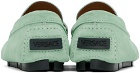 Versace Green Medusa Biggie Driver Loafers