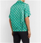 Dolce & Gabbana - Camp-Collar Printed Silk-Twill Shirt - Green