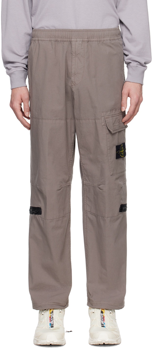 Photo: Stone Island Gray Multi-Pocket Cargo Pants