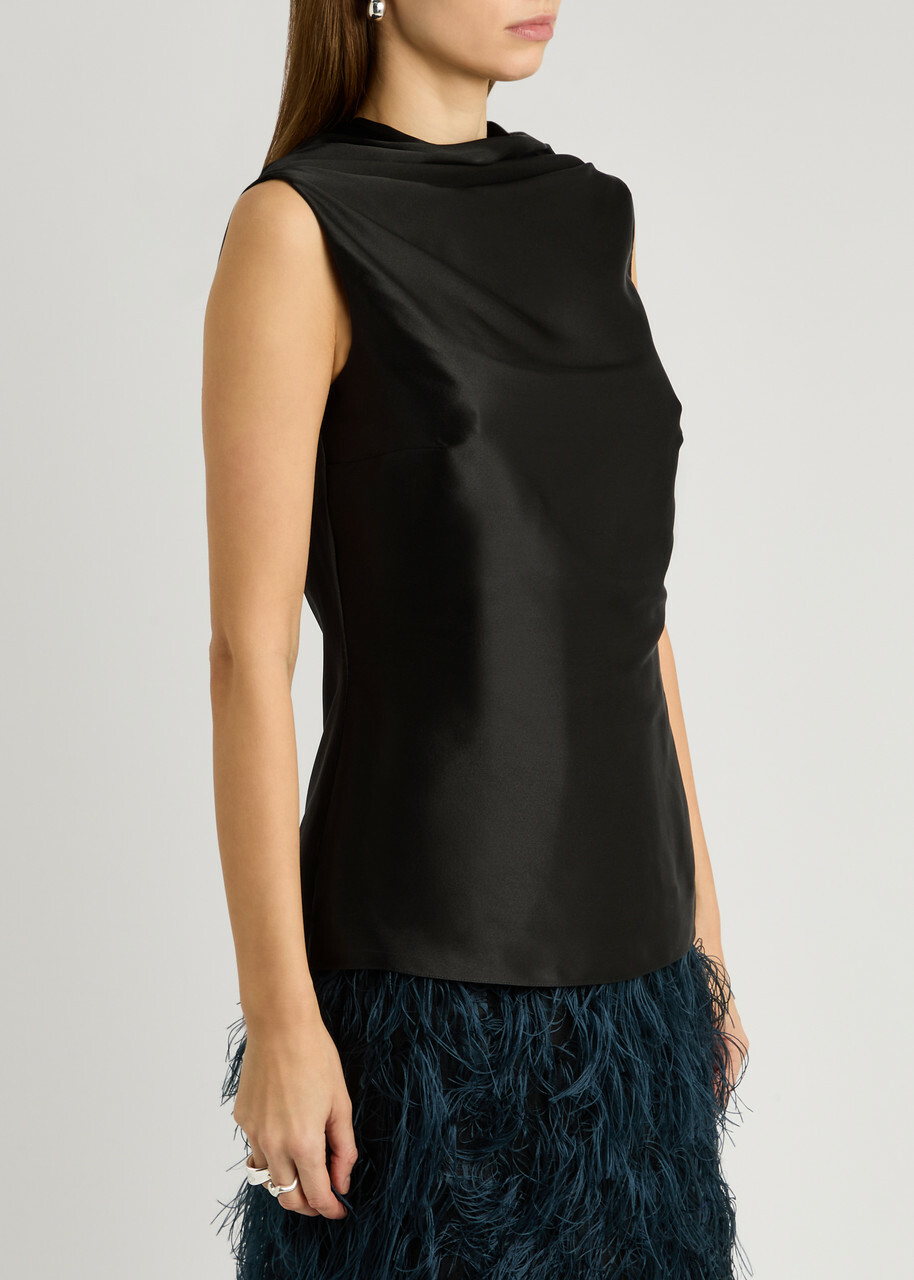 Roksanda Maris Silk-satin top Black