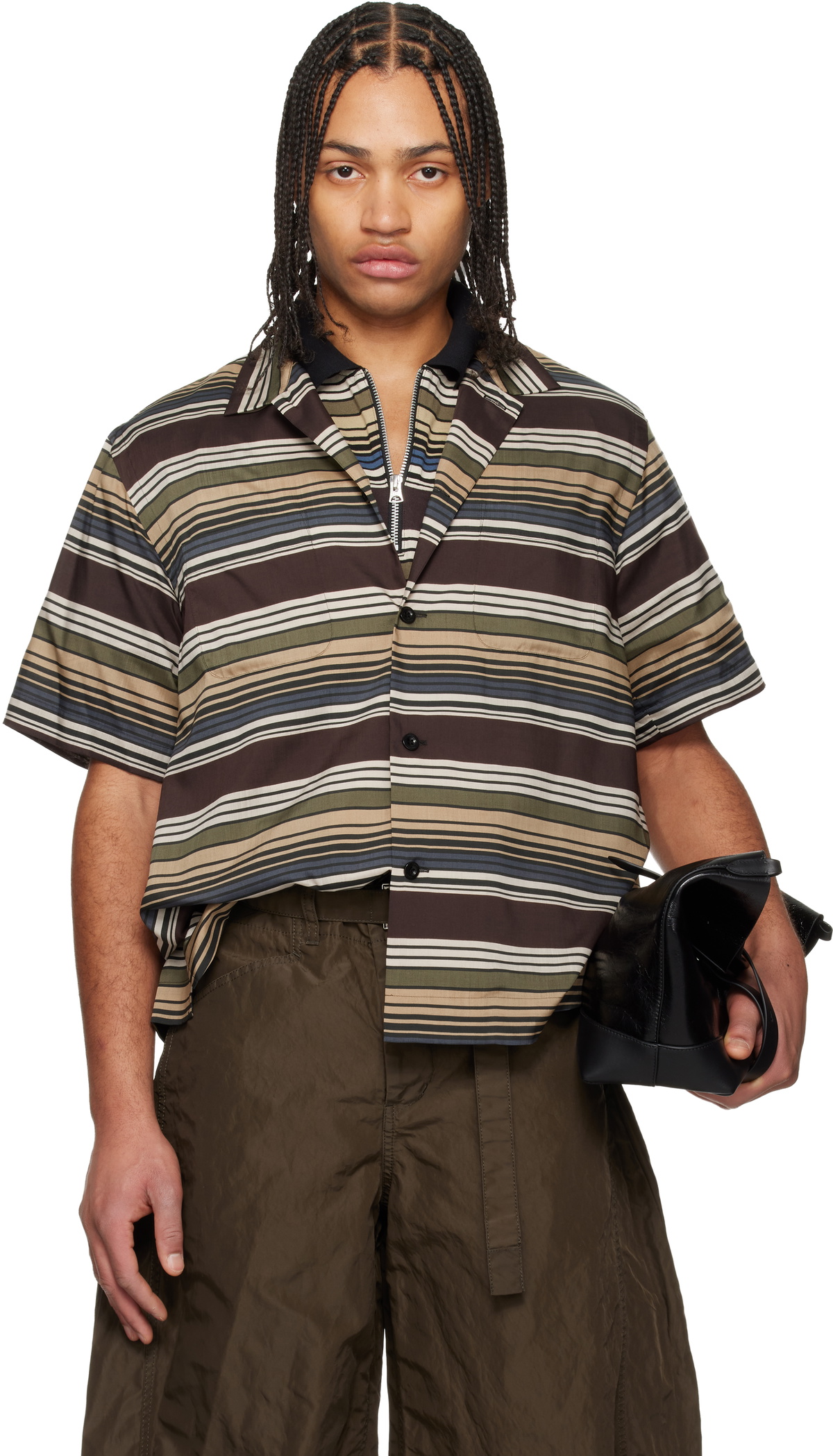 sacai Black & Green Plaid Shirt Sacai