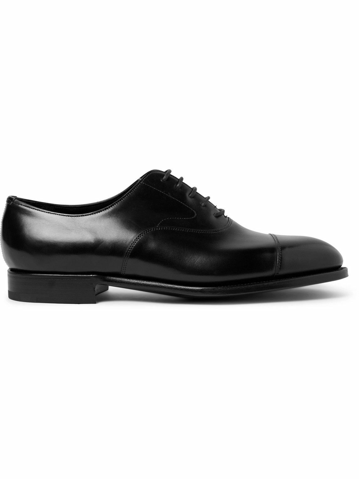 Edward Green - Chelsea Cap-Toe Burnished-Leather Oxford Shoes - Black