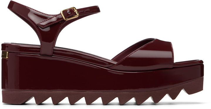 Photo: Stella McCartney Burgundy Elyse Patent Platform Sandals