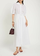 Gabriela Hearst Maude Darted Linen Midi Shirt Dress White