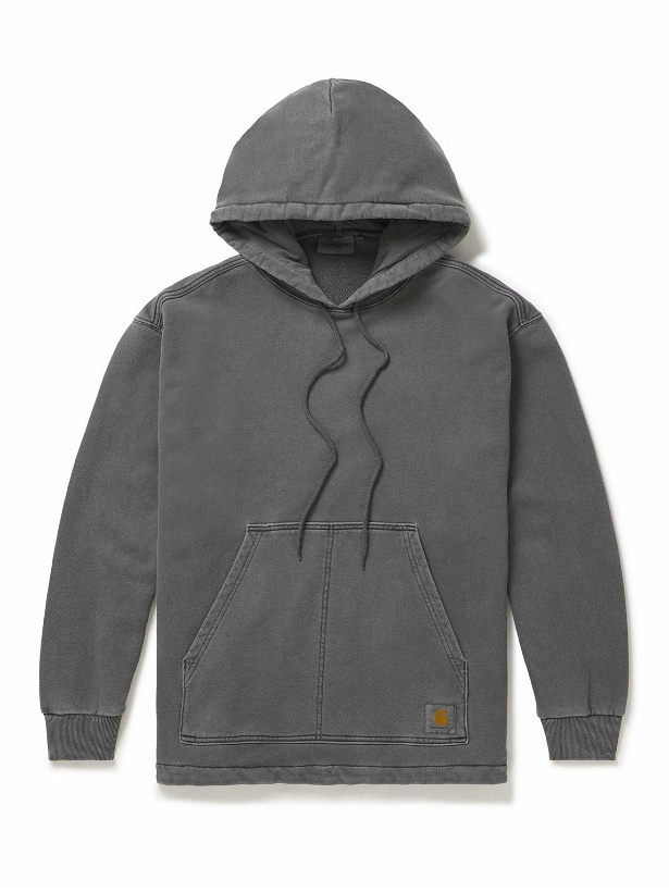 Photo: Carhartt WIP - Arling Garment-Dyed Cotton-Jersey Hoodie - Gray