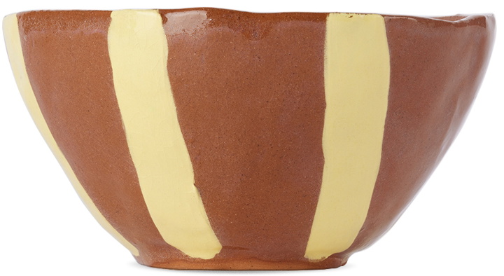 Photo: Harlie Brown Studio Terracotta & Yellow Stripe Delight Cereal & Dessert Bowl