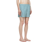 Casablanca White & Green Cubist Monogram Printed Swim Shorts