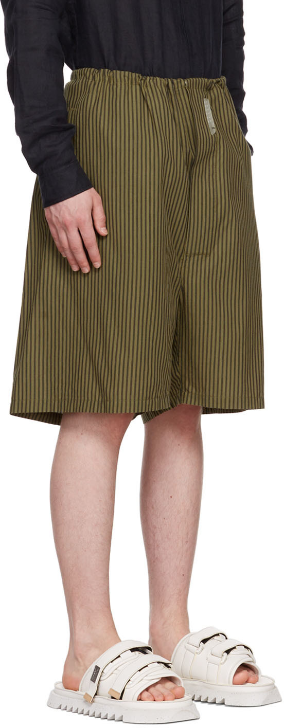 Connor McKnight Khaki Striped Pyjama Shorts