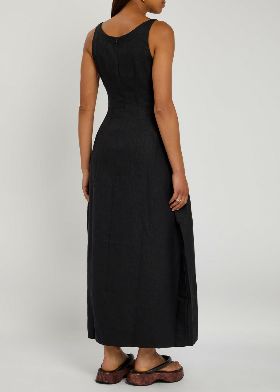 knee length dresses for ladies Sanne Sleeveless Midi Dress (Black) | Love Cherish