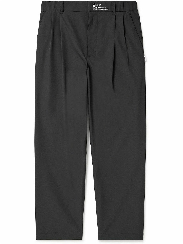 Photo: WTAPS - 09 Straight-Leg Pleated Logo-Embroidered Twill Trousers - Black