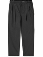 WTAPS - 09 Straight-Leg Pleated Logo-Embroidered Twill Trousers - Black