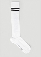 Rassvet - High Logo Intarsia Socks in White