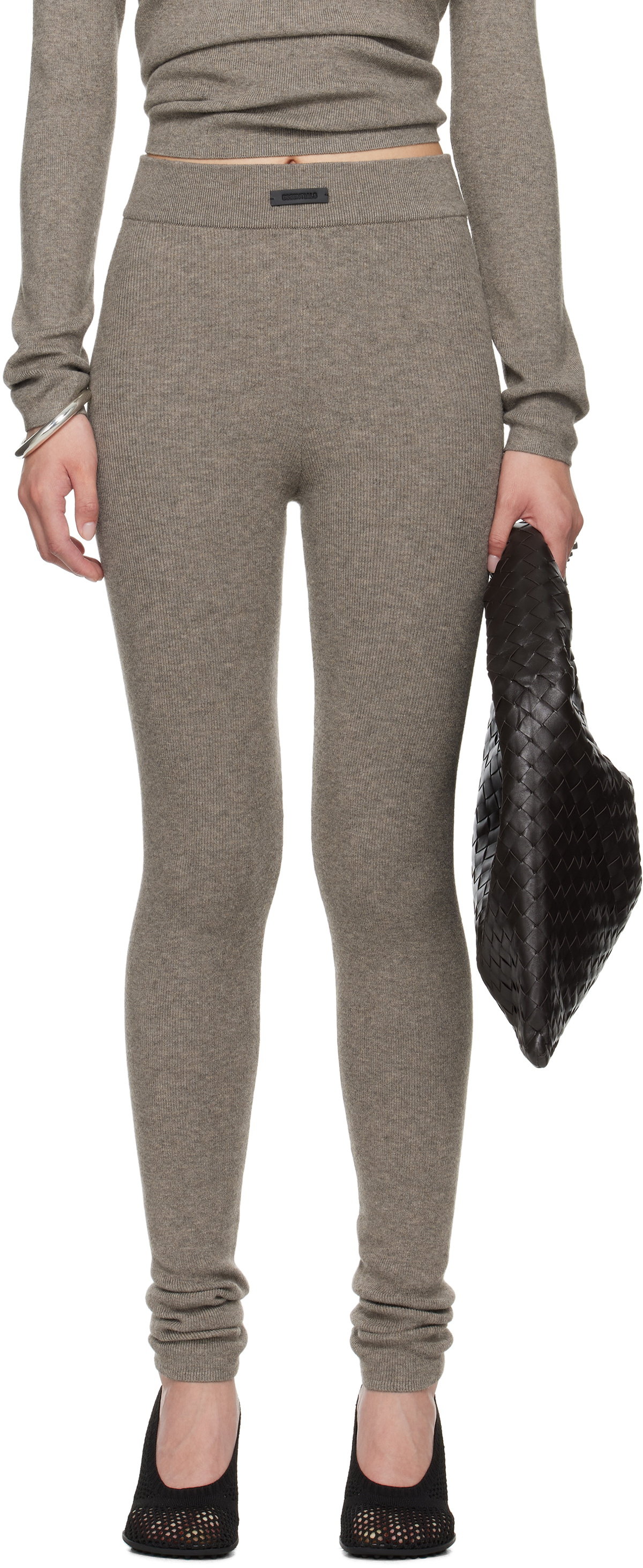 Fear of God ESSENTIALS Brown Soft Rib Leggings