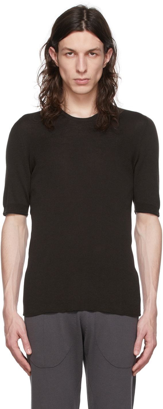 Label Under Construction Brown Cotton T-Shirt