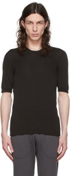 Label Under Construction Brown Cotton T-Shirt