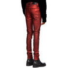 Amiri Red Foil Broken Jeans
