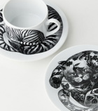 Fornasetti High Fidelity set of 6 porcelain teacup and saucer set