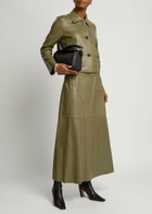 Arma Emy Panelled Leather Jacket Sage