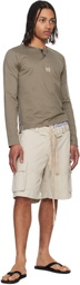 Raimundo Langlois Beige & Blue Layered Cargo Shorts