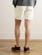 Drake's - Pleated Straight-Leg Cotton-Twill Shorts - White