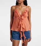 Poupette St Barth Maja ruffled chiffon top