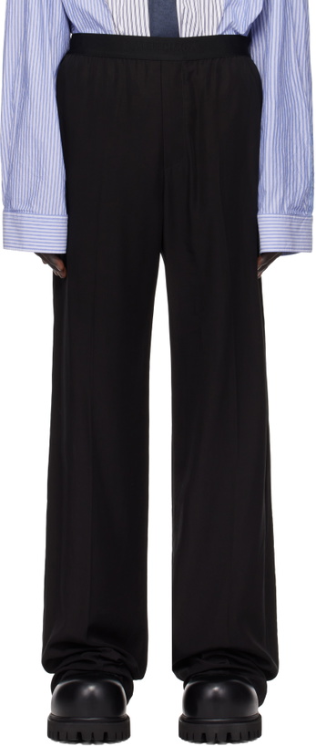 Photo: Balenciaga Black Fluid Poplin Large Elastic Trousers