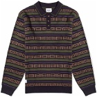 Butter Goods Men's Long Sleeve Knit Polo Shirt in Navy/Forest
