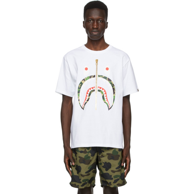 Photo: BAPE White Colors Shark T-Shirt