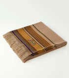 The House of Lyria Grottesco striped silk and wool-blend blanket