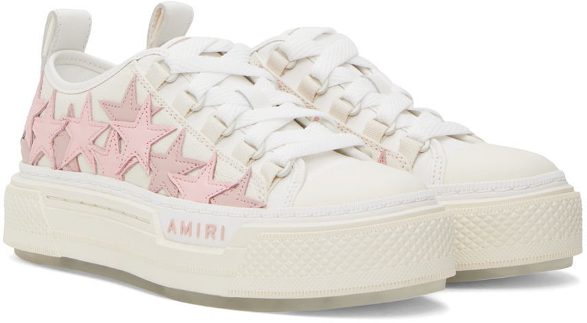 【関税込み】AMIRI ベージュ＆ホワイト Stars Low スニーカー AMIRI: White & Beige Stars Court Low Sneakers | SSENSE
