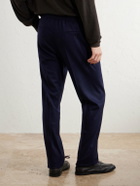 Slowear - Incotex Tapered Cashmere-Flannel Drawstring Trousers - Blue
