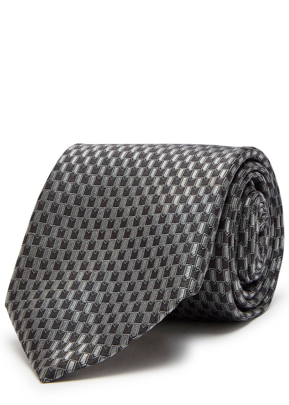 Photo: Canali Patterned Silk-jacquard tie - Brown - One Size