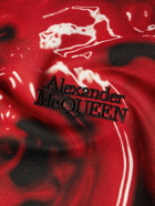 Alexander McQueen - Logo-Embroidered Printed Cotton-Jersey Hoodie - Red