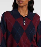 Leset James argyle wool polo sweater