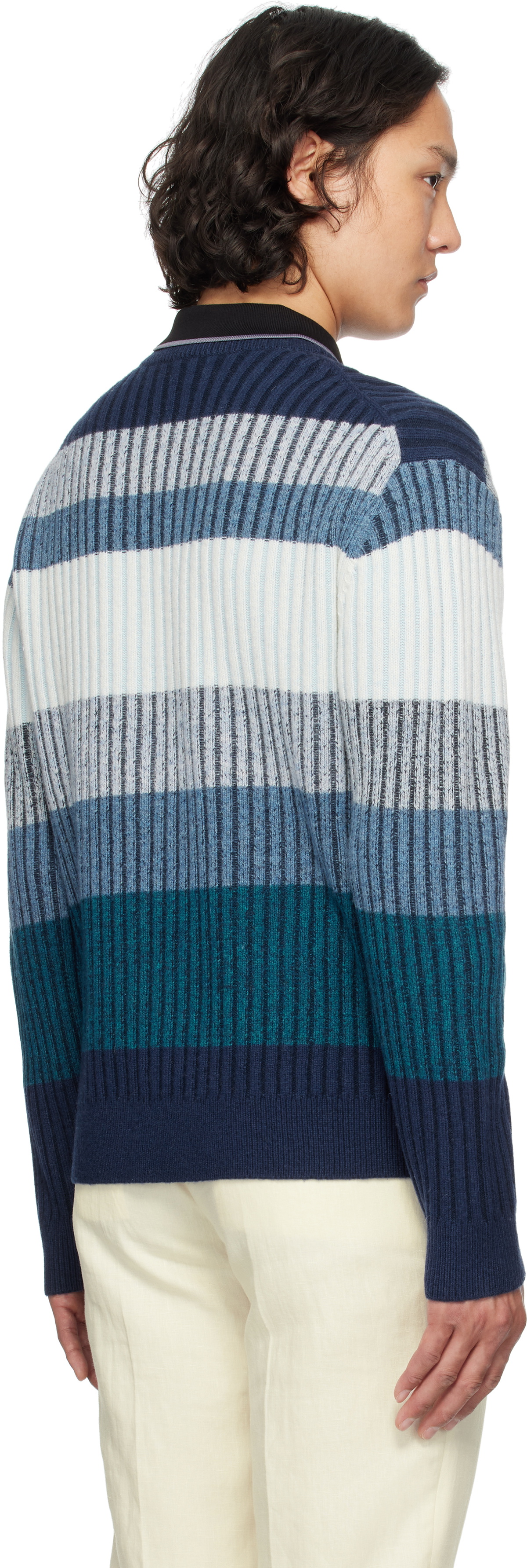 PS by Paul Smith Blue Striped Sweater