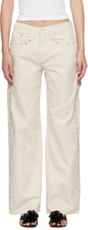 Sandy Liang Off-White Dixie Cargo Pants