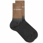 Jacquemus Men's Fade Logo Socks in Brown