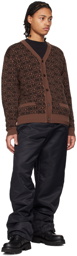 Moschino Brown Jacquard Cardigan