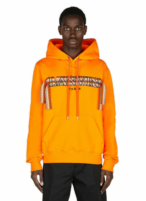 Photo: Lanvin - Curb Lace Embroidered Hooded Sweatshirt in Orange