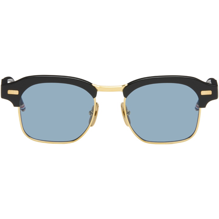 Photo: Thom Browne Black Acetate & Titanium Square Sunglasses